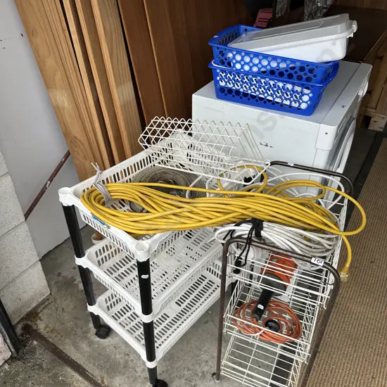 Leads and trolleys etc plus pr folding chairs