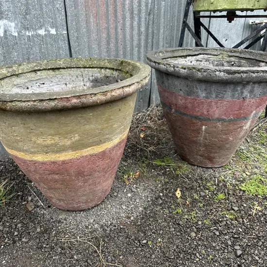 2 hand thrown pots (1 cracked)