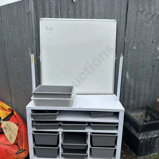 Rolling whiteboard and storage