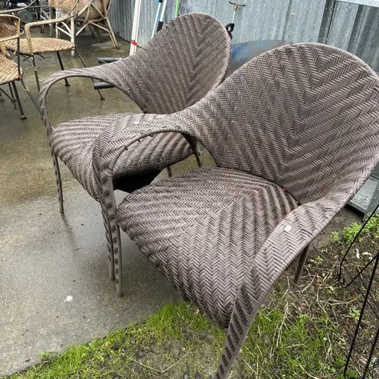 Pr outdoor chairs (some damage)