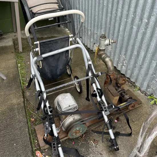 Bike rack, pram , pump