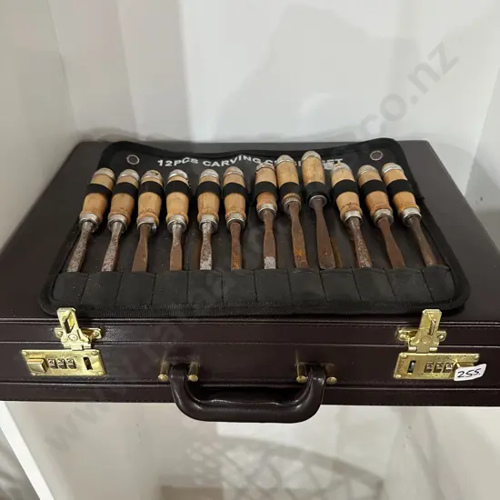 Briefcase and chisels