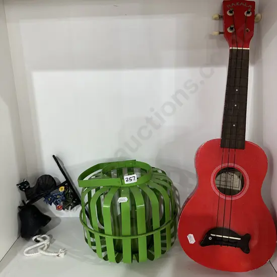 Ukulele, lamp and bell