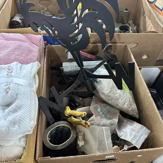 Tools and weather vane etc