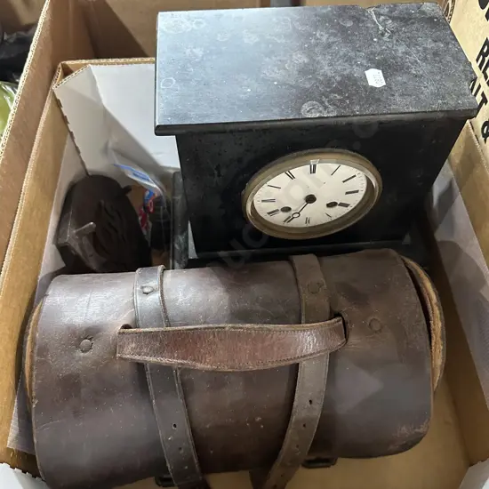 Clock, trivet and case