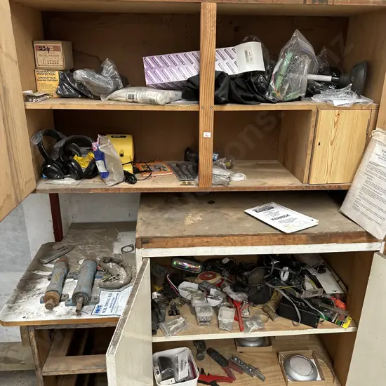 Contents of 2 cabinets plus grind stones