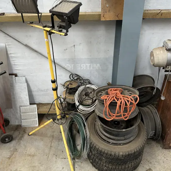 Garage lamps and wheels etc