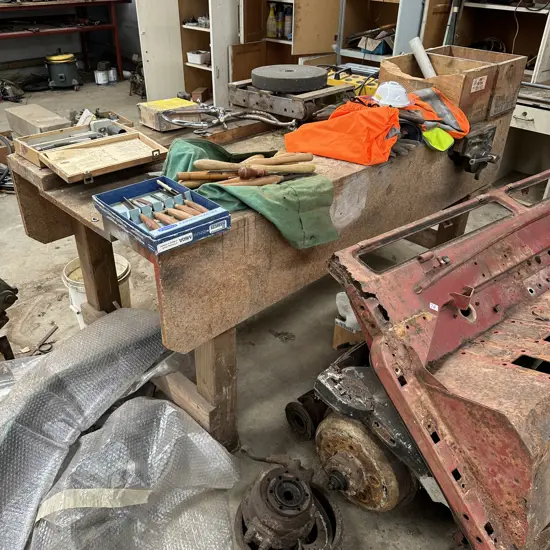 Woodwork bench and vice