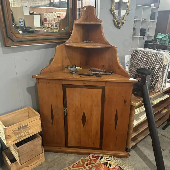 Rustic corner cabinet