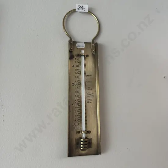 Antique brass pot thermometer