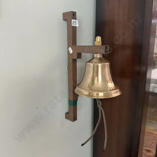 Early bespoke solid brass bell with copper frame &screws