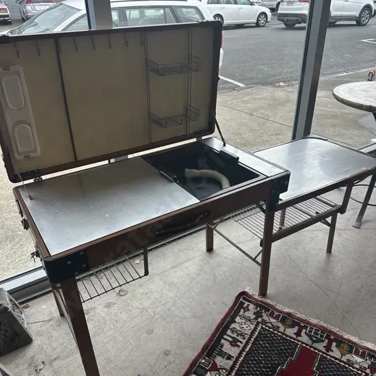 Portable camping kitchen/games table