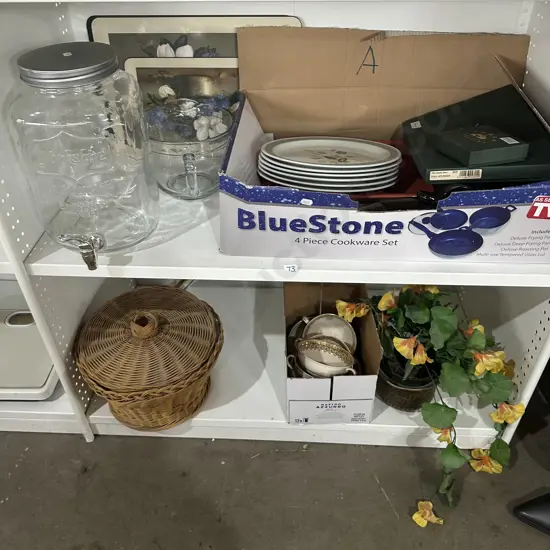 2 shelf lots inc vintage sewing basket