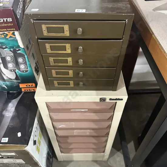 Vintage steel desk file plus other