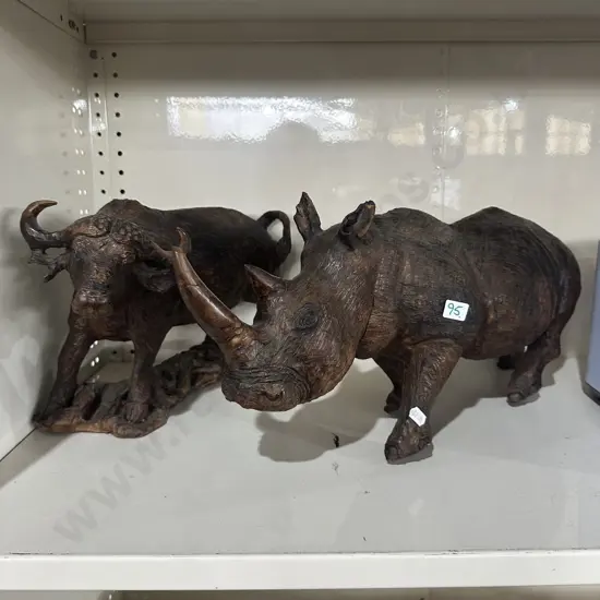 Large hardwood carvings approx 500mm in length