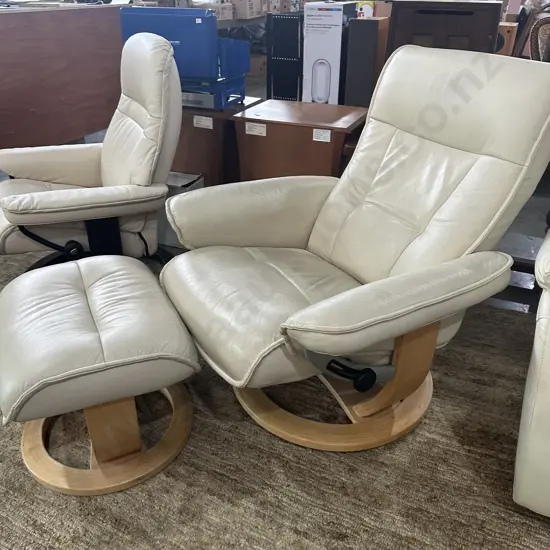 Leather chair and rest (worn)