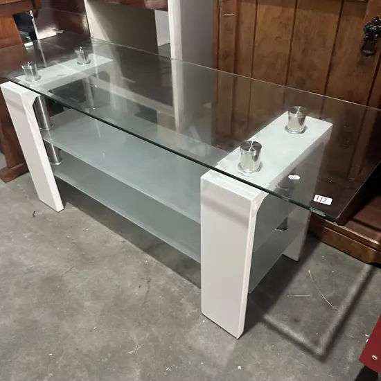 Glass top modern TV stand