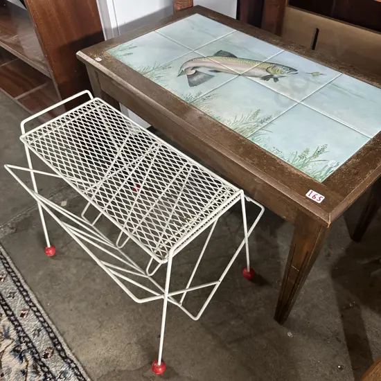 Trout design coffee table & retro mag rack