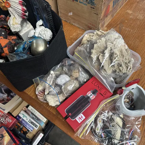 Costume jewellery and shells etc