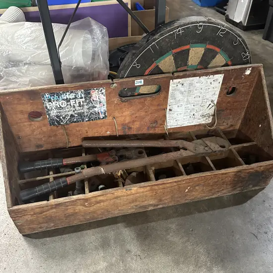 Parts shelf and contents plus dart board