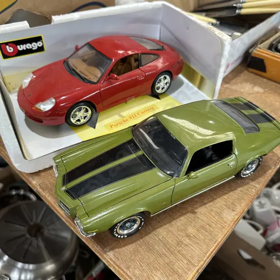 2 x Burago toy cars