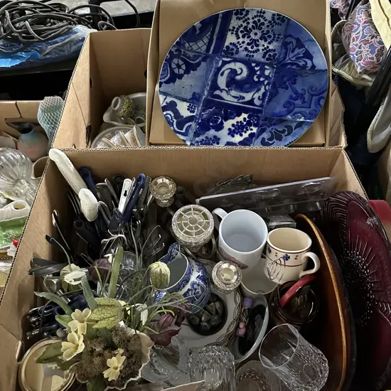 2 box lots cutlery, collectables etc