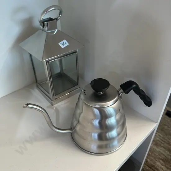 Japanese kettle plus hurricane lamp