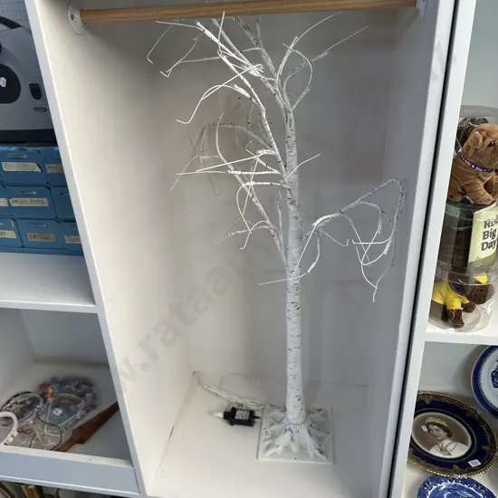 Silver birch lighted xmas tree