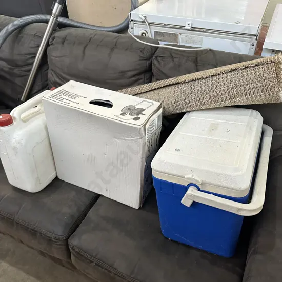 Hose reel, esky, rug, canister