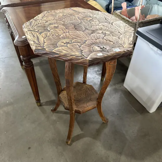Carved wooden table