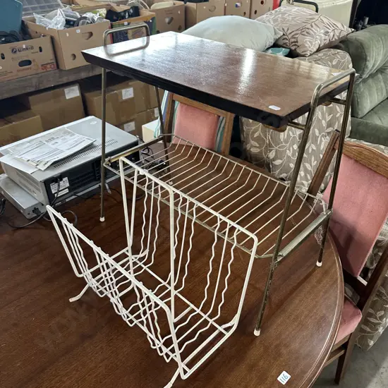 Retro side table and mag rack