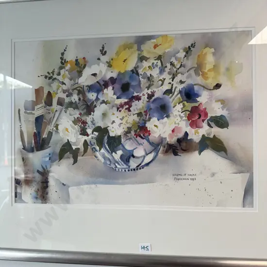 Water colour painting "Keeping it simple" T Sherwen 1994