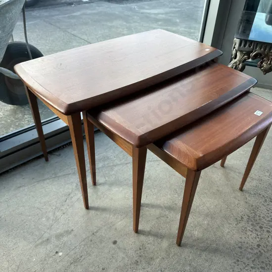 Mid Century nest of 3 tables - solid