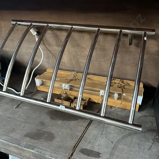 Towel rail and blinds