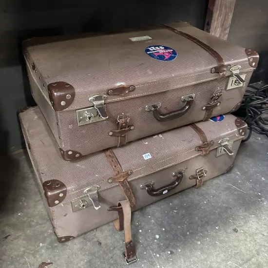 2 x vintage suitcases