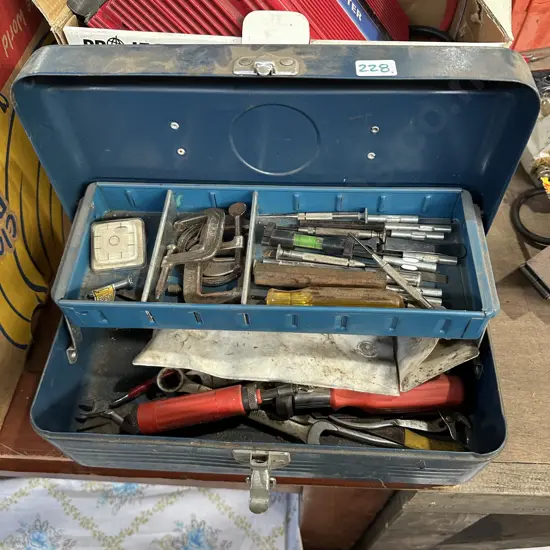 Vintage tool box and contents