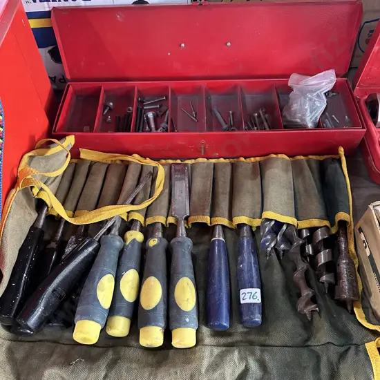 Chisels, bits and parts box