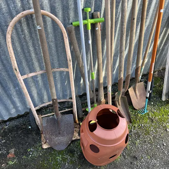 Garden tools and rods, strawberry planter