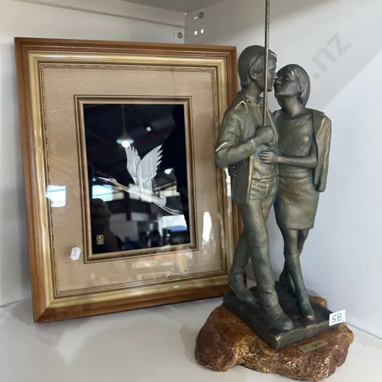 Framed Crane plus Edwardian couple