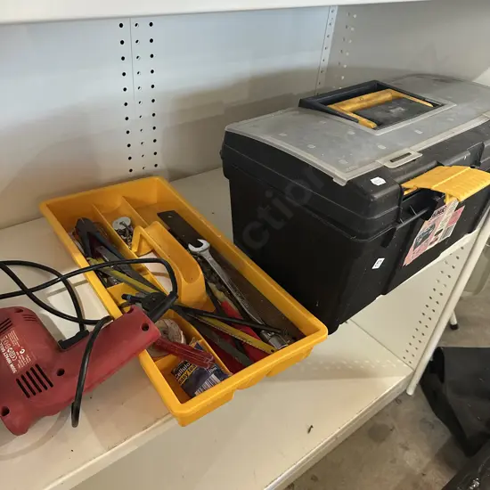 Tool box and contents plus drill