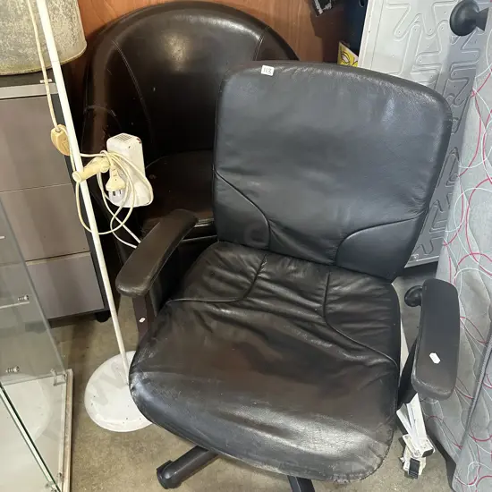 2 x chairs and lamp (tub chair average)