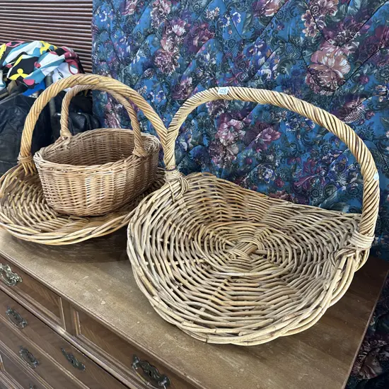 3 cane baskets
