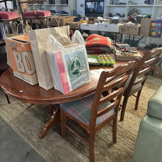 Rubberwood table and 4 chairs
