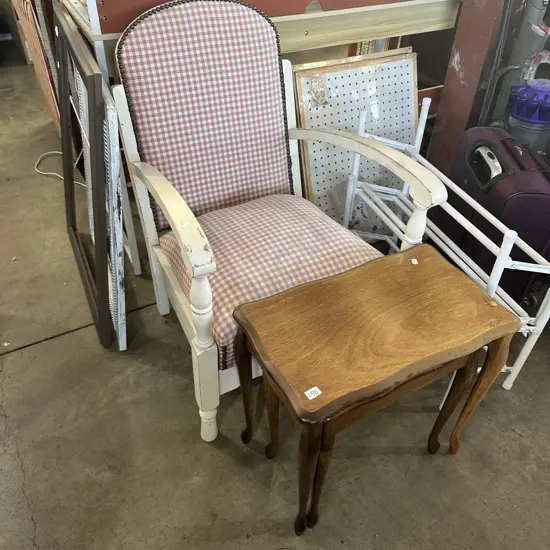 Bedroom chair and nest of tables