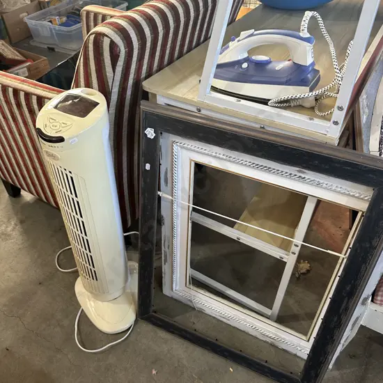 Heater, iron board, frames