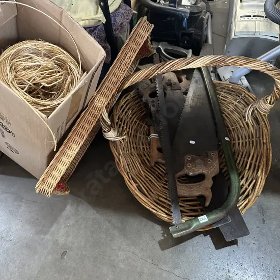 Cane ware, tools, twine
