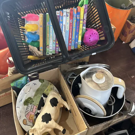 DVDs and 2 small boxes