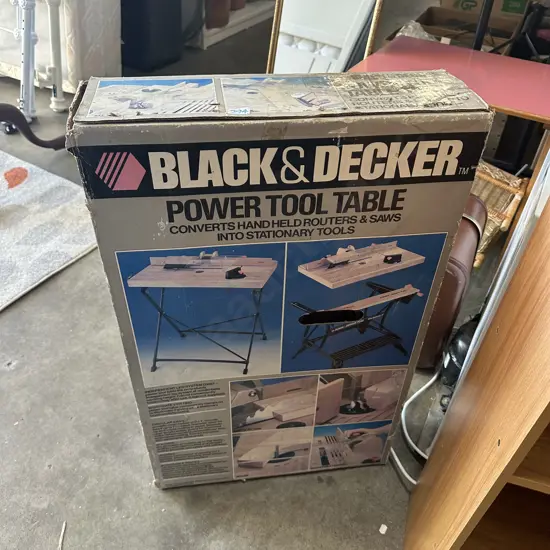 Boxed power toll table