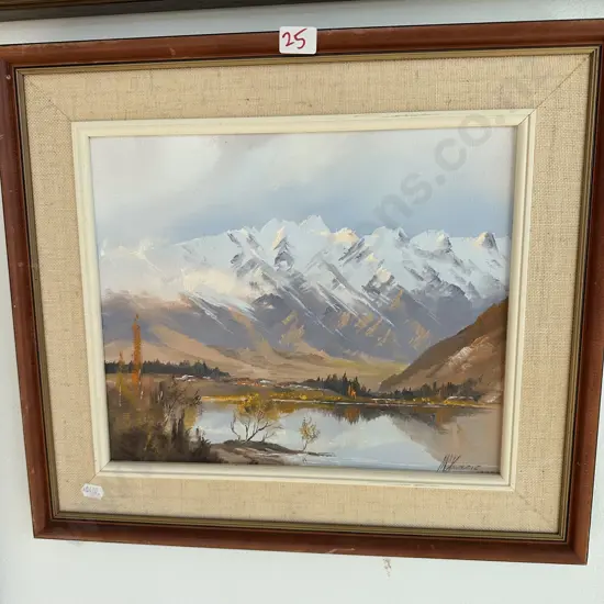 Oil painting by Charles McKenzie "The Remarkables"