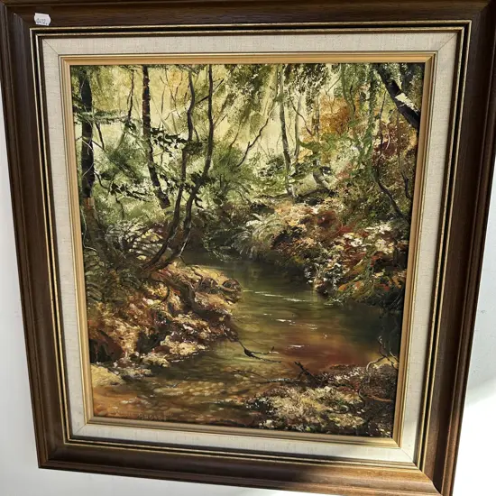 Oil painting by Elsie Broad "ANZAC Park"